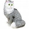  - Скульптура-фигура для сада гипсовая "Кот Васька" 23х30см, серый (Россия)
