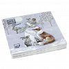57431 - Салфетки бумажные "Bouquet Home Collection Classic" 33х33см, 3-х слойные, 20 штук в упаковке, 100% целлюлоза, "Снеговик и его друзья" (Россия)