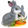  - Скульптура-фигура для сада гипсовая "Два зайца с морковью" 25х20см (Россия)