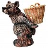 ФП216 - Скульптура-фигура для сада из полистоуна "Медведь с корзиной" 30см (Россия)
