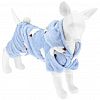 6087 - "Пэт тойс (Pet toys)" Одежда для собаки "Комбинезон" "Овечка" с капюшоном, с хвостиком, на кнопках, р-р M, длина спинки 24см/обхват груди 38см/обхват шеи 30см, цвет-голубой, плюш (100% полиэстер) (Китай)
