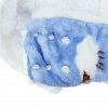 6023 - "Пэт тойс (Pet toys)" Одежда для собаки "Накидка на меху" "Овечка" с капюшоном, с помпоном, на кнопках, р-р S, длина спинки 29см/обхват шеи 28-32см, цвет-голубой, флис/искусственный мех (100% полиэстер) (Китай)