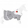 6054 - "Пэт тойс (Pet toys)" Одежда для собаки "Платье" с вышивкой, с кружевом, на кнопках р-р M, длина спинки 25см/обхват груди 32см/обхват шеи 26см, цвет-синий, 100% полиэстер (Китай)