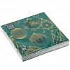 25124 - Салфетки бумажные "Bouquet Home Collection Classic" 33х33см, 3-х слойные, 20 штук в упаковке, 100% целлюлоза, "Золотые украшения на зеленом" (Россия)