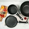 Икш1811аг - Ковш с тефлоновым покрытием 1,5л, д18см "Гранит Induction", h8см, s0,4см, дно д14см, s0,5см, ручка из термостойкого пластика, с крышкой, подарочная упаковка (Россия) Подходит для всех видов плит, включая индукционную.