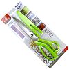 К-023 - Ножницы портновские 22,5см, с чехлом, пластмассовые ручки, цвета микс, в блистере (Китай)