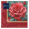 25626 - Салфетки бумажные "Art Bouquet" 33х33см, 3-х слойные, 20 штук в упаковке, 100% целлюлоза, "Прекрасная роза" (Россия)