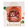 КУ-80-244163 - Елочная игрушка шар стеклянная "Не верил в Деда Мороза" д8см, ручная художественная роспись, подарочная упаковка (Россия)