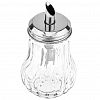 Y2 - Сахарница стеклянная "Виражи-2" 200мл, д7см h13,5см с металлическим дозатором, цветная коробка (д/горла-4см; д/основания-4,1см) (Китай)