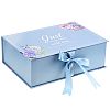 - Коробка подарочная, с атласными лентами, набор 3 штуки: 17,5х24х8см; 19,5х27х9см; 21,5х30х10см "Сирень" (Китай)