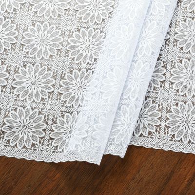 Коврик ПВХ "Гербера" 37х137см, для ящиков и полок, "LACE" фактурная, на пленке, цвет белый, упак. "эконом" п/э 22х30см т.м. "Домашняя Мода" (Россия)