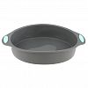 YK-S1021 - Форма для выпечки силиконовая 28,5х24,5х5см 1,88л "Мастерица", круг, внутренний размер д22,5см h4,9см, дно д21,8см, усиленные ручки, серый (Китай)
