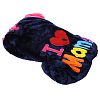 6070 - "Пэт тойс (Pet toys)" Одежда для собаки "Комбинезон" "I ♥ Mama/Papa" с капюшоном, с принтом, на кнопках, р-р S 28-32см, длина спинки 22см/обхват груди 34см/обхват шеи 28см, цвет-синий с розовым, плюш (100% полиэстер) (Китай)