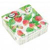 57401 - Салфетки бумажные "Desna Design" 24х24см, 1 слойные, 40 штук в упаковке, 100% целлюлоза, "Земляника" (Россия)