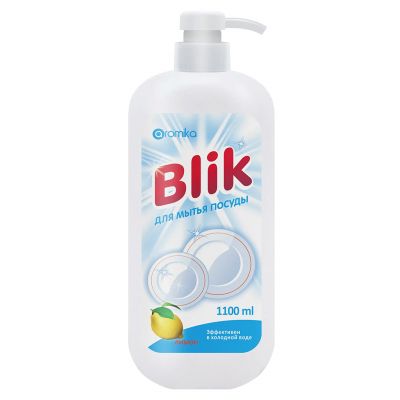 Средство для мытья посуды "Blik" 1,1л, 10х7х24,5см, лимон (Казахстан)