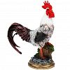F826 - Скульптура-фигура для сада из полистоуна "Петух на листьях" 32х19х42см (Россия)
