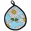 2/П/В-34/1-ПК-25L/1 - Кухонный комплект "Душистая ромашка, вид 4": прихватка-варежка 15х30см + прихватка 20х25см форма "Капелька", рогожка 171г/м2, хлопок 100%, наполнитель - ватин 280г/м2, на пластмассовом подвесе, "Домашняя мода" (Россия)