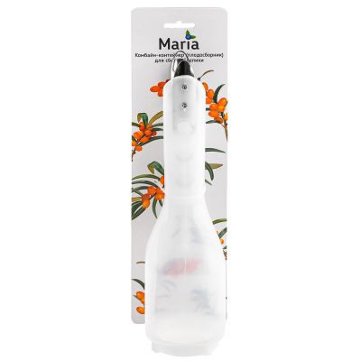 "Марья (Maria)" Комбайн (контейнер) плодосборник для облепихи, 32х8х8см, пластик/нерж., цвет белый, на картоне (Китай)