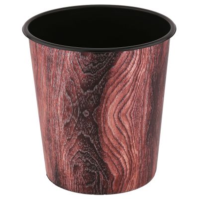 Ведро для мусора, пластмассовое "Мрамор" 8,5л, д24,5см h26см, дерево, красный (Китай)