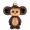 ФУ4-2212/1 - Елочная игрушка фигурка стеклянная "Чебурашка" h9см, ручная художественная роспись, подарочная упаковка (Россия)