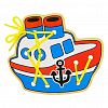 ШН13 - Игрушка "Шнуровка "Кораблик" 16,5х14х0,6см, ЛХДФ, текстиль, в пакете с подвесом (Россия)