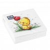 25519 - Салфетки бумажные "Art Bouquet" 20х20см, 2-х слойные, 250 штук в упаковке, 100% целлюлоза, "Милый цыпленок" (Россия)