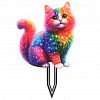  - Табличка (фигурка) садовая 2D "Кот" 12,2х14см, акрил, колышек 6,5см, в пакете (Китай)