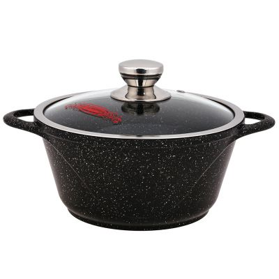 Кастрюля с антипригарным покрытием 2л, д22см "Гранит Induction", h11см, s0,4см, литые ручки, стеклянная крышка с пароотводом, форма "Классик волна", подарочная упаковка (Россия) Подходит для всех видов плит, включая индукционную.