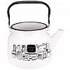 01-2713/4-Kitchen - "Kitchen" Чайник эмалированный 3,5л, металлическая крышка, подвижная металлическая ручка, белый (Россия)