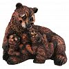 F1366    - Скульптура-фигура для сада из полистоуна "Медведица с двумя медвежатами лежит" 27х22х25см (Россия)