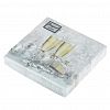 25613 - Салфетки бумажные "Bouquet de Luxe" 24х24см, 3-х слойные, 25 штук в упаковке, 100% целлюлоза, "Брызги шампанского" (Россия)