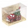 ФУП4-2443/1 - Елочная игрушка фигурка стеклянная "Машинка с ёлочкой-1" h6см, ручная художественная роспись, подарочная упаковка (Россия)