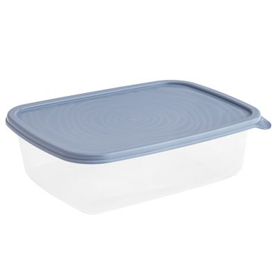 Контейнер для продуктов пластмассовый "Романо" 1,6л, 23х16,4х6,9см, серо-голубой, подходит для СВЧ (Россия)