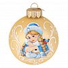 КУ-65-254005 - Елочная игрушка шар стеклянная "Снегурочка прелестная" д6,5см, ручная художественная роспись, подарочная упаковка (Россия)
