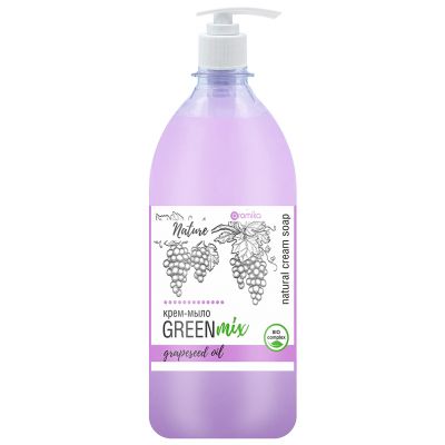 Крем-мыло жидкое "Green mix" 530мл, 7х7х21см, масло виногрдной косточки (Казахстан)
