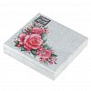 25670 - Салфетки бумажные "Bouquet de Luxe" 24х24см, 3-х слойные, 25 штук в упаковке, 100% целлюлоза, "Дикая роза NEW" (Россия)