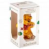 ФУ-137/2 - Елочная игрушка фигурка стеклянная "Медвежонок с бантом" h6см, красный, ручная художественная роспись, подарочная упаковка (Россия)