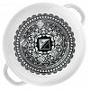 1с45я - "Ромашки лето" Кастрюля эмалированная 2л, д17см, h12,5см, коническая форма, металлическая крышка, ободок из нержавеющей стали, белый (Россия)