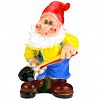  - Скульптура-фигура для сада гипсовая "Гном с лопатой малый" 26х43см (Россия)