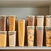 АП 736 - Контейнеров для сыпучих продуктов пластмассовый, набор 4 штуки: 1л, 1,4л 2шт, 1,8л, полипропилен, слоновая кость (Россия)