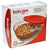 59133К - "Боркам (Borcam)" Форма стеклянная жаропрочная 0,84л, д19см, h16см, пластмассовая крышка, цветная коробка, Pasabahce (Турция)