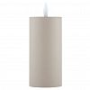 CLL0628089-XL - Свеча интерьерная, светодиодная на батарейках д6см h12,5(15)см, свет теплый, с мерцанием, матовый пластик, цвет бежевый, питание от 2-х батареек ААА (в комплект не входят) (Китай)