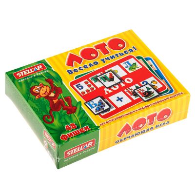 Игрушка "Лото "Весело учиться" 16,5х4х12,5см, полистирол, картонная коробка в ту пленке, "Stellar" (Россия)