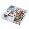57069 - Салфетки бумажные "Bouquet Home Collection Classic" 33х33см, 3-х слойные, 20 штук в упаковке, 100% целлюлоза, "Новогодний поцелуй" (Россия)