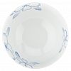 7" 063367 - "Мечта" Салатник фарфоровый 1,2л, д18см, h8,6см, с деколью, на ножке, волнистый борт, белый/голубой (Китай)