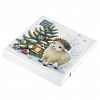25594 - Салфетки бумажные "Bouquet Home Collection Classic" 33х33см, 3-х слойные, 20 штук в упаковке, 100% целлюлоза, "Овечка в новогоднем венке" (Россия)