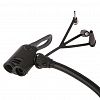BP515-50 - Насос велосипедный, ручной 32х12,5х3,3см, Т-образная ручка с фиксатором шланга, складная металлическая подножка, двойная насадка под авто- и велониппели, три адаптера, длина шланга 37см, алюминий/пластик, в пакете на картоне (Китай)