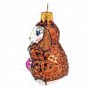 ФУ-116/6 - Елочная игрушка фигурка стеклянная "Овечка" h9см, ручная художественная роспись, подарочная упаковка (Россия)