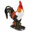 F028 - Скульптура-фигура для сада из полистоуна "Петух на бочке" 39х17х45см (Россия)