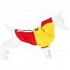 6083 - "Пэт тойс (Pet toys)" Одежда для собаки "Толстовка" "DOG" с капюшоном, с принтом, на кнопках р-р 2XL, длина спинки 40см/обхват груди 50см/обхват шеи 38см, цвет-желто-красный, флис (Китай)
